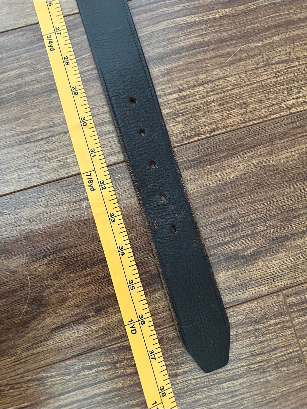 Rustic brown leather belt - Picture 4 of 6